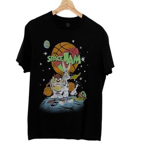 Space Jam Looney Tunes Black T-Shirt Men's Sz L